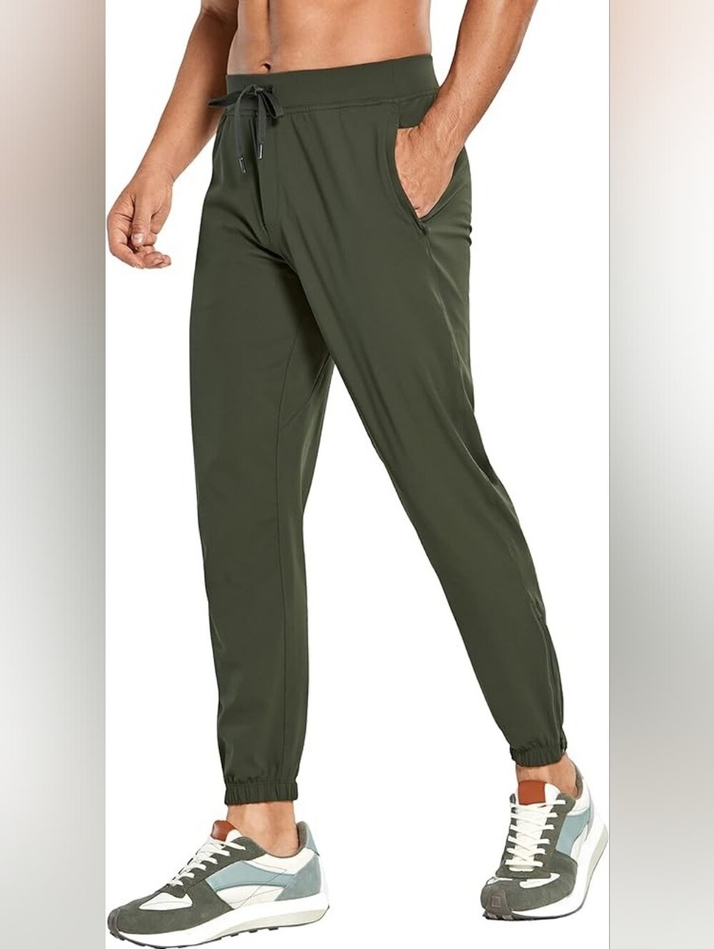 CRZ YOGA 4-Way Stretch Athletic Joggers for Men